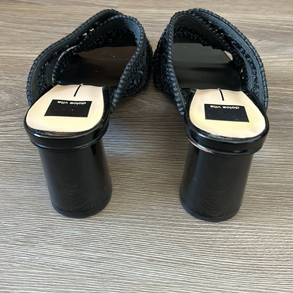 Dolce Vita woven comfy cross-over slide sandals with chunky heel, size 9.5 - Picture 3 of 7